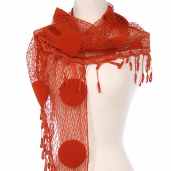 Ryu Crochet Lace Tulle Boho Romantic Scarf - Picture 6 of 7